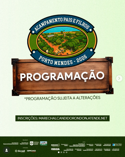 Parque de lazer e turismo de Porto Mendes está sendo preparado para o Acampamento Pais e Filhos 2026