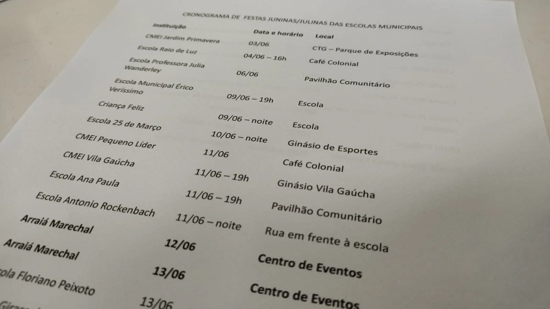 Secretaria de Educação rondonense divulga cronograma de festas juninas/julinas das escolas municipais