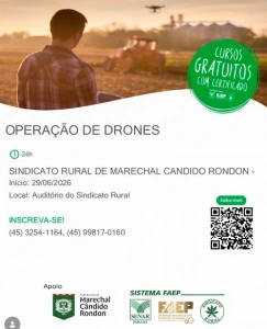 Curso gratuito de Operação de Drones está com inscrições abertas em Marechal Cândido Rondon
