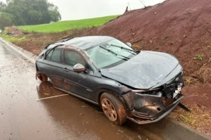 Capotamento ocorreu hoje (10) na BR 163 em Mercedes