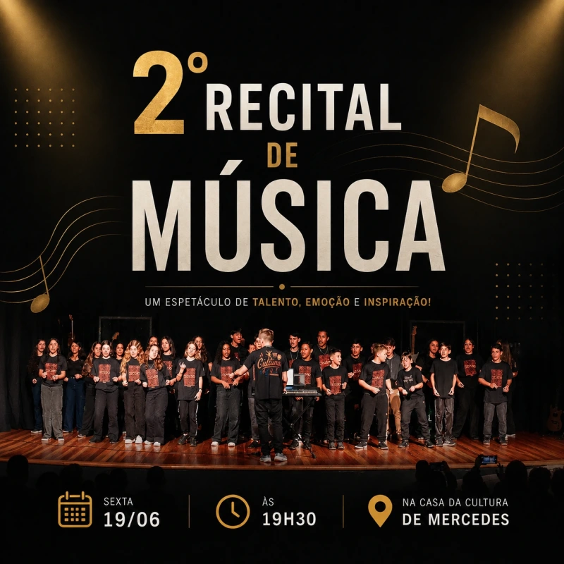 Casa da Cultura de Mercedes promove 2º Recital de Música nesta sexta-feira