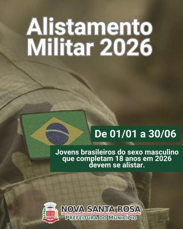 Jovens nascidos em 2008 devem se alistar até 30 de junho