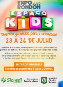Espaço Kids será novamente uma das atrações da Expo Rondon em 2026