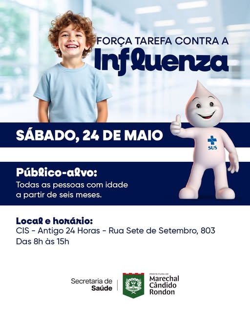Força-tarefa contra a influenza acontece neste sábado em Marechal Cândido Rondon