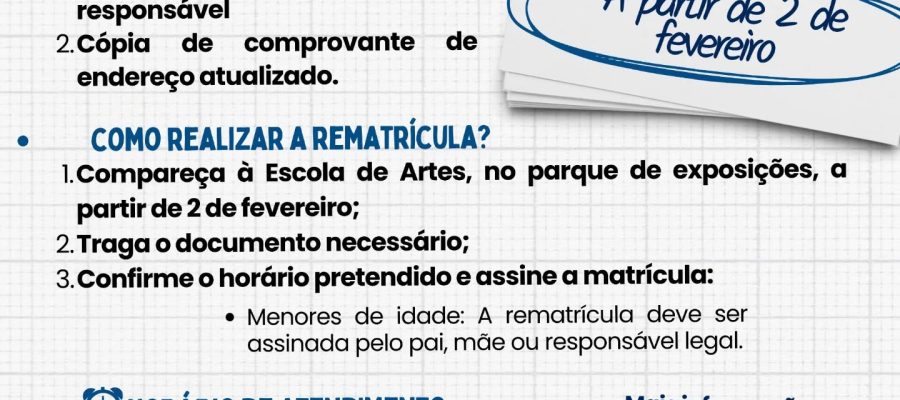 Continuam abertas as matrículas para a Escola de Artes de Marechal Cândido Rondon