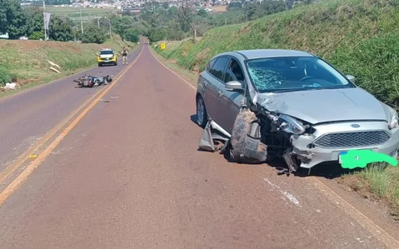 Motociclista resulta com ferimentos graves próximo a Toledo