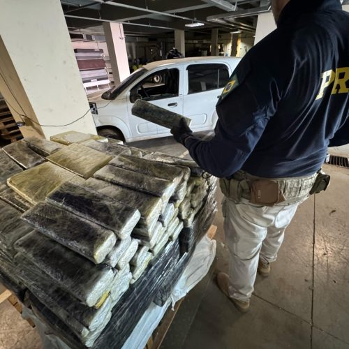 Após fuga, PRF detém monitorado pela justiça com mais de meia tonelada de maconha em Guaíra (PR)