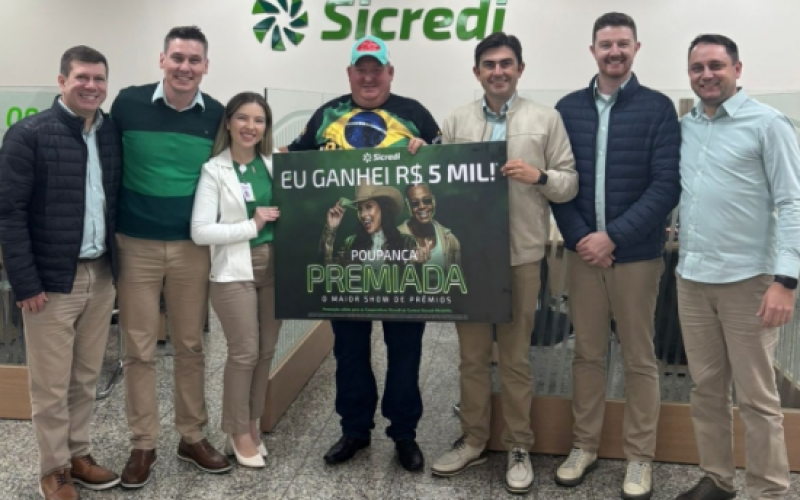 Associado do Sicredi em Marechal Cândido Rondon ganha R$5 mil na campanha Poupança Premiada