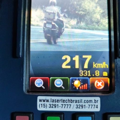 Operação Radar na PR-317: Motociclista é flagrado a 217 km/h