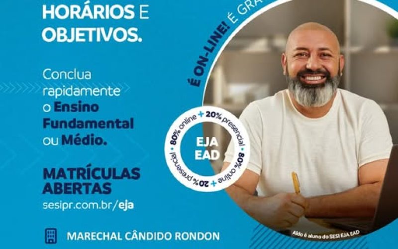 Abertas as matrículas para o EJA em Marechal Cândido Rondon