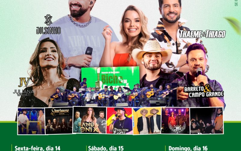 Dilsinho, Thaeme e Thiago, Barreto e Campo Grande, Julianas Valiati e Orquestra de Viola Caipira Bicho do Paraná estarão no Ecoturismo 2025
