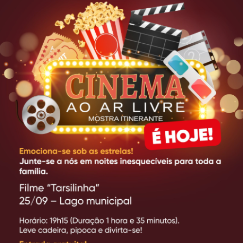 Lago municipal terá hoje cinema ao ar livre