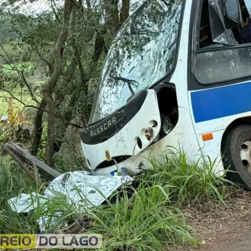 Colisão frontal entre moto e ônibus faz vitima fatal
