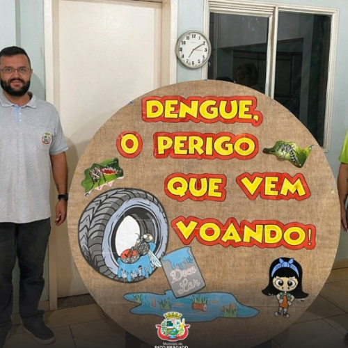 Equipe de Vigilância Ambiental e Endemias de Pato Bragado Instala Painéis Informativos sobre cuidados com a dengue