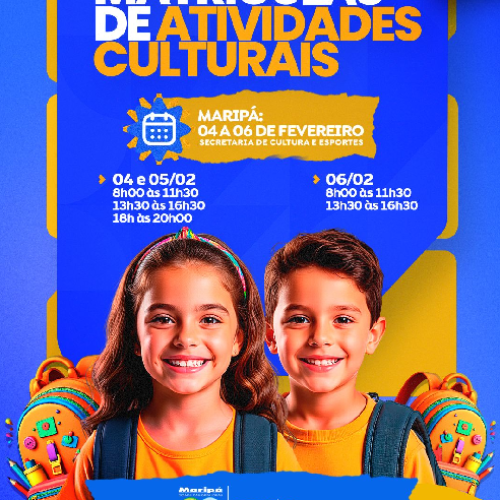 Matrículas abertas para as atividades culturais de Maripá