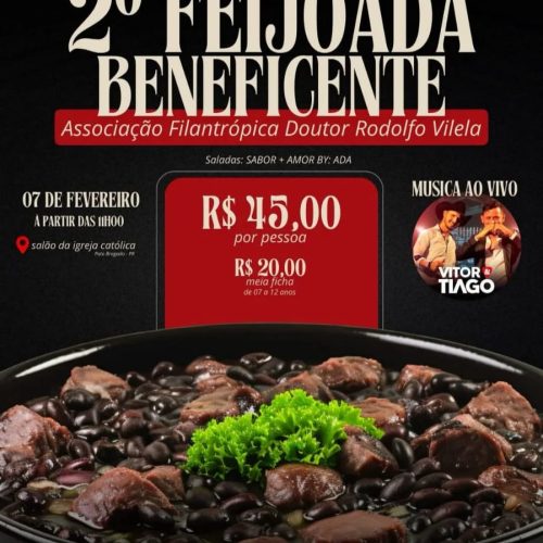 2ª Feijoada Beneficente será realizada neste sábado em Pato Bragado