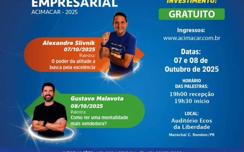 Acimacar define programação do Fórum Empresarial 2025