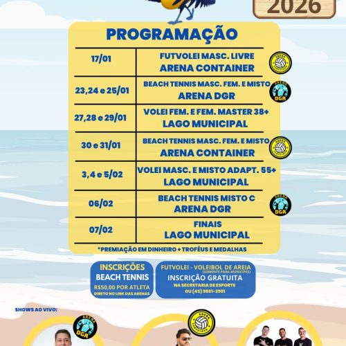 Verão Maior Paraná – Costa Oeste inicia neste sábado (17) em Pato Bragado