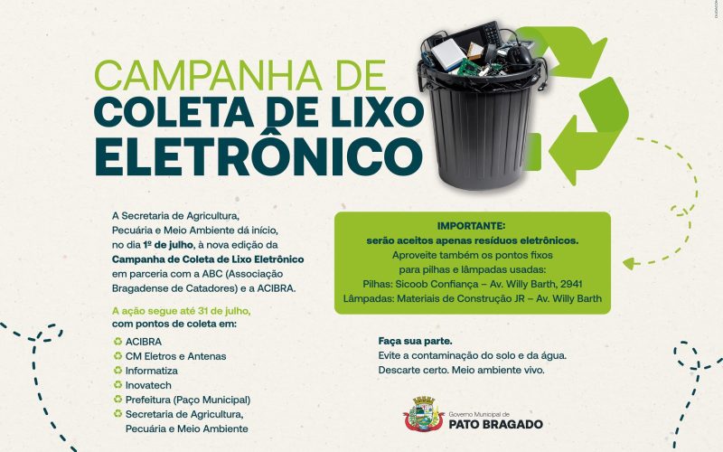 Campanha de Coleta de Lixo Eletrônico em Pato Bragado
