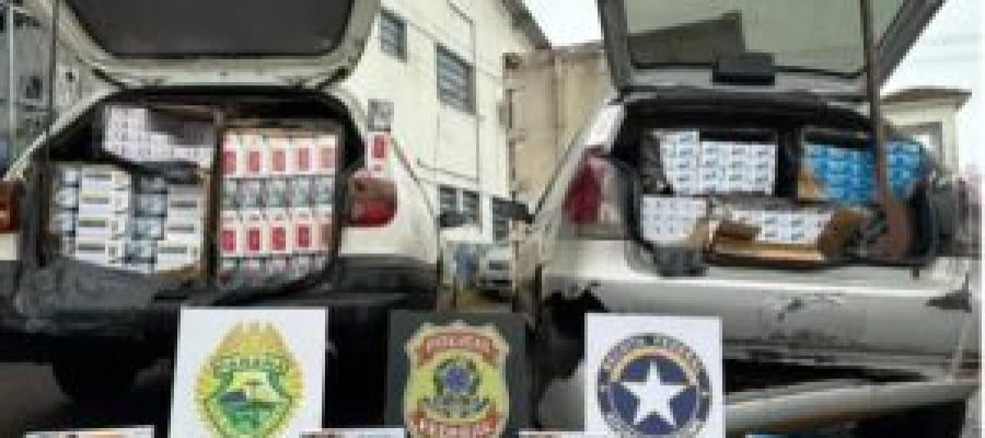 Policia apreende veículos com cigarros Paraguaios