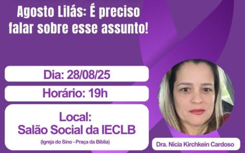 Juíza ministrará palestra sobre enfrentamento à violência contra a mulher na noite desta quinta-feira (28) em Nova Santa Rosa
