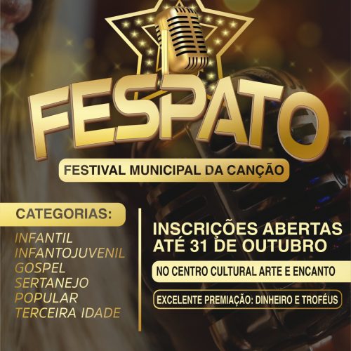 Abertas inscrições para o Festival da Canção de Pato Bragado – FESPATO