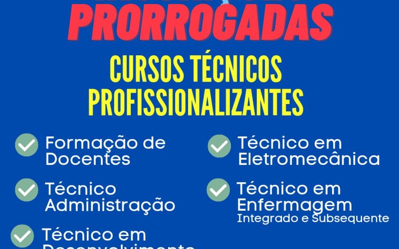 Colégio Estadual Eron Domingues segue com vagas abertas para cursos técnicos