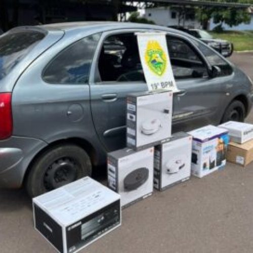 Ação conjunta com helicóptero apreende eletrônicos de origem estrangeira