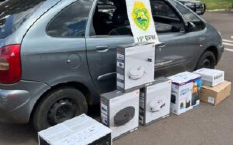 Ação conjunta com helicóptero apreende eletrônicos de origem estrangeira