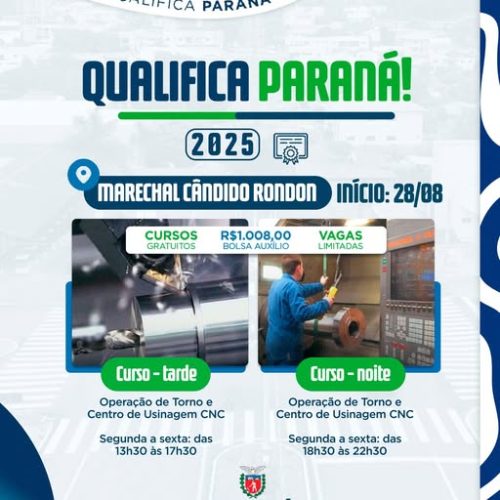 Prefeitura promove qualificação gratuita em “Operação de Torno e Centro de Usinagem de CNC”