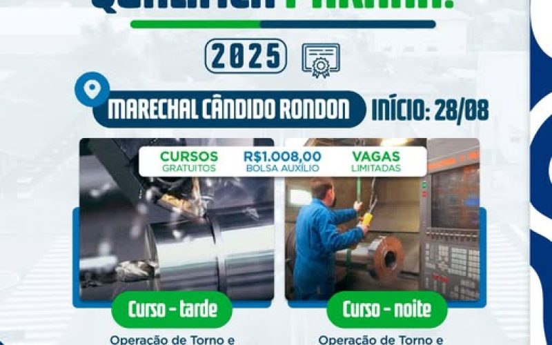 Prefeitura promove qualificação gratuita em “Operação de Torno e Centro de Usinagem de CNC”