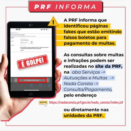 Criminosos usam nome da PRF para aplicar golpes